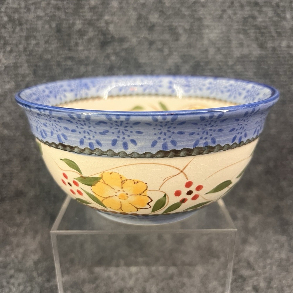 Temp-tations By Tara Blue Heritage 0.7 Qt Stoneware Bowl 5.75 x 3